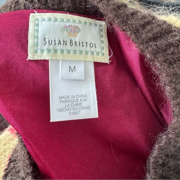 Susan Bristol Vintage 90s Women's Sz M Multicolored Mohair Blend Cardigan Size M - Picture 4 of 4